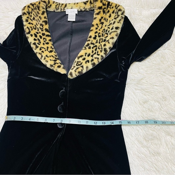 Y2K Charlotte Russe Faux Fur Trim Velvet Jacket Duster - Picture 7 of 10